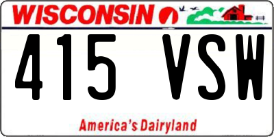 WI license plate 415VSW