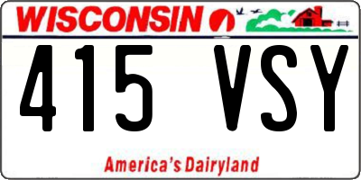 WI license plate 415VSY