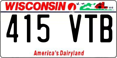WI license plate 415VTB