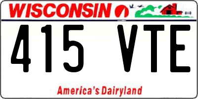 WI license plate 415VTE