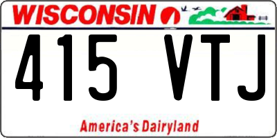 WI license plate 415VTJ