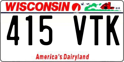 WI license plate 415VTK