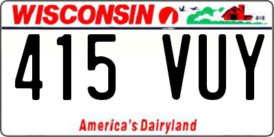 WI license plate 415VUY