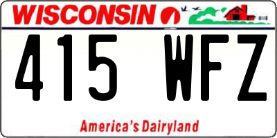 WI license plate 415WFZ