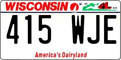 WI license plate 415WJE
