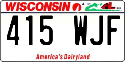 WI license plate 415WJF