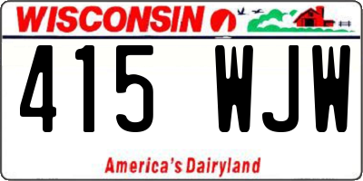 WI license plate 415WJW