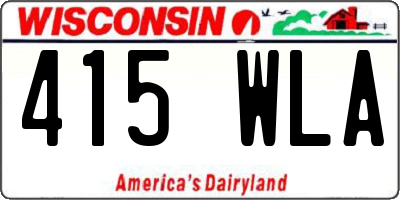WI license plate 415WLA