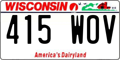 WI license plate 415WOV