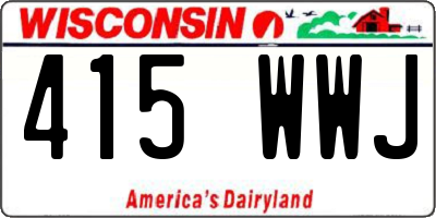 WI license plate 415WWJ