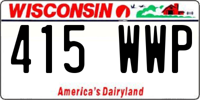 WI license plate 415WWP