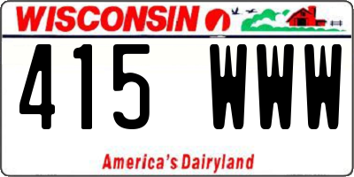 WI license plate 415WWW