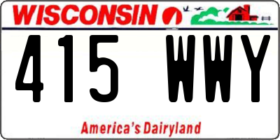 WI license plate 415WWY