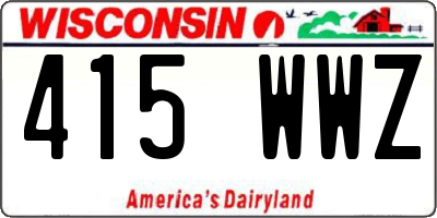WI license plate 415WWZ