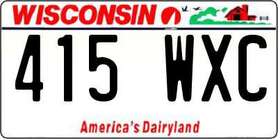 WI license plate 415WXC