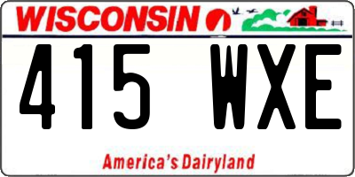 WI license plate 415WXE