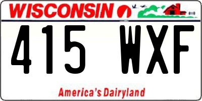 WI license plate 415WXF