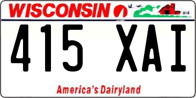 WI license plate 415XAI