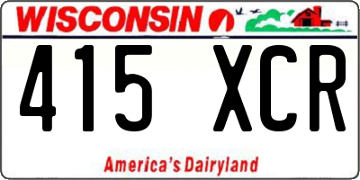 WI license plate 415XCR