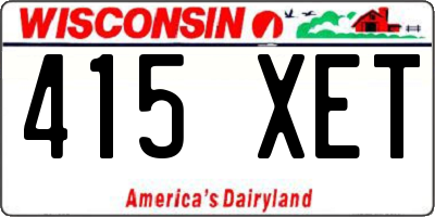 WI license plate 415XET