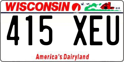 WI license plate 415XEU
