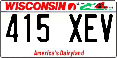 WI license plate 415XEV