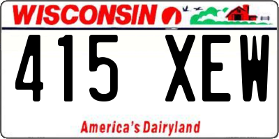 WI license plate 415XEW