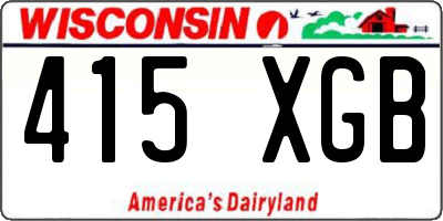 WI license plate 415XGB