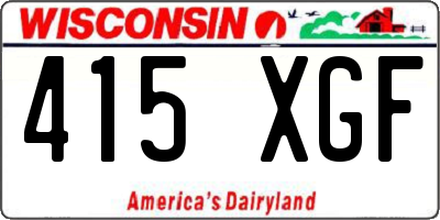 WI license plate 415XGF