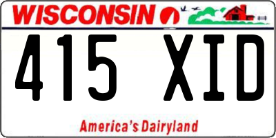 WI license plate 415XID