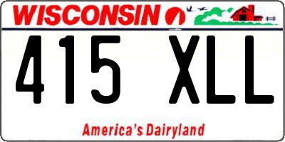 WI license plate 415XLL
