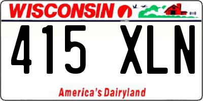 WI license plate 415XLN