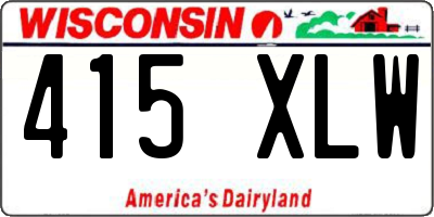 WI license plate 415XLW