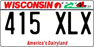 WI license plate 415XLX