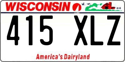 WI license plate 415XLZ