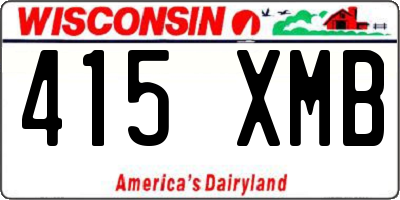 WI license plate 415XMB