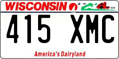 WI license plate 415XMC
