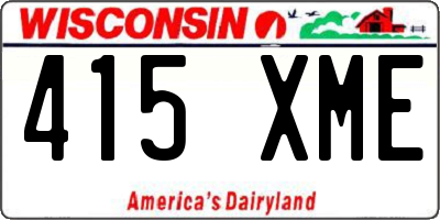 WI license plate 415XME
