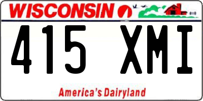 WI license plate 415XMI