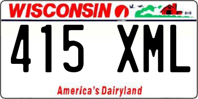 WI license plate 415XML