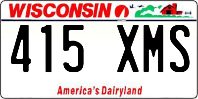 WI license plate 415XMS