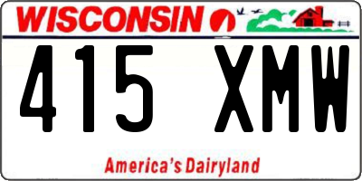 WI license plate 415XMW