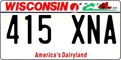 WI license plate 415XNA
