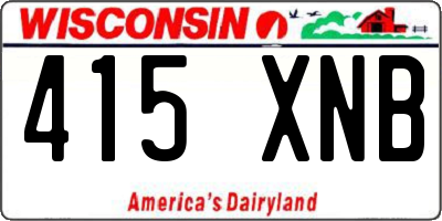 WI license plate 415XNB