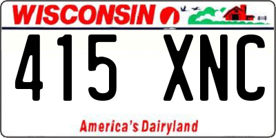WI license plate 415XNC