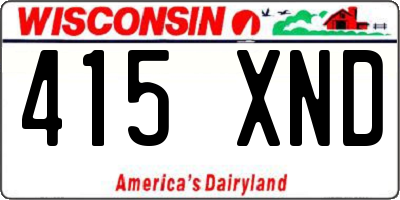 WI license plate 415XND