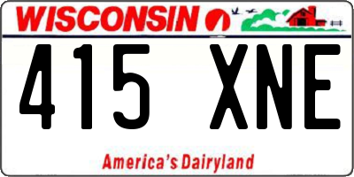 WI license plate 415XNE