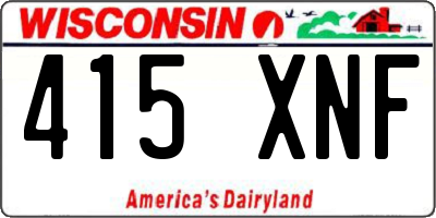 WI license plate 415XNF