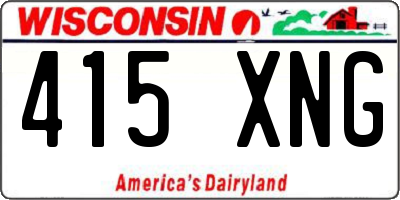 WI license plate 415XNG