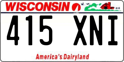 WI license plate 415XNI